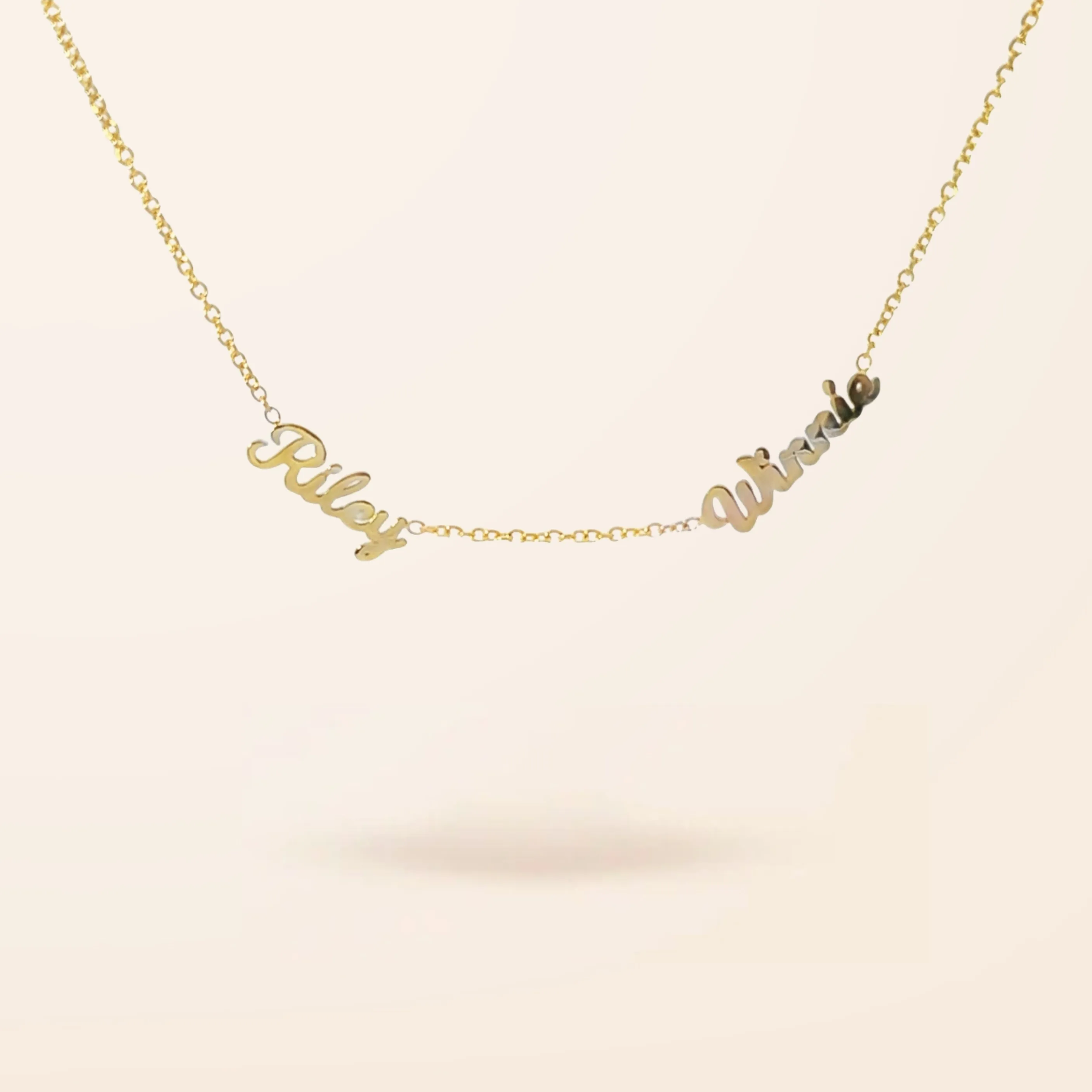 10K Gold Double Name Necklace