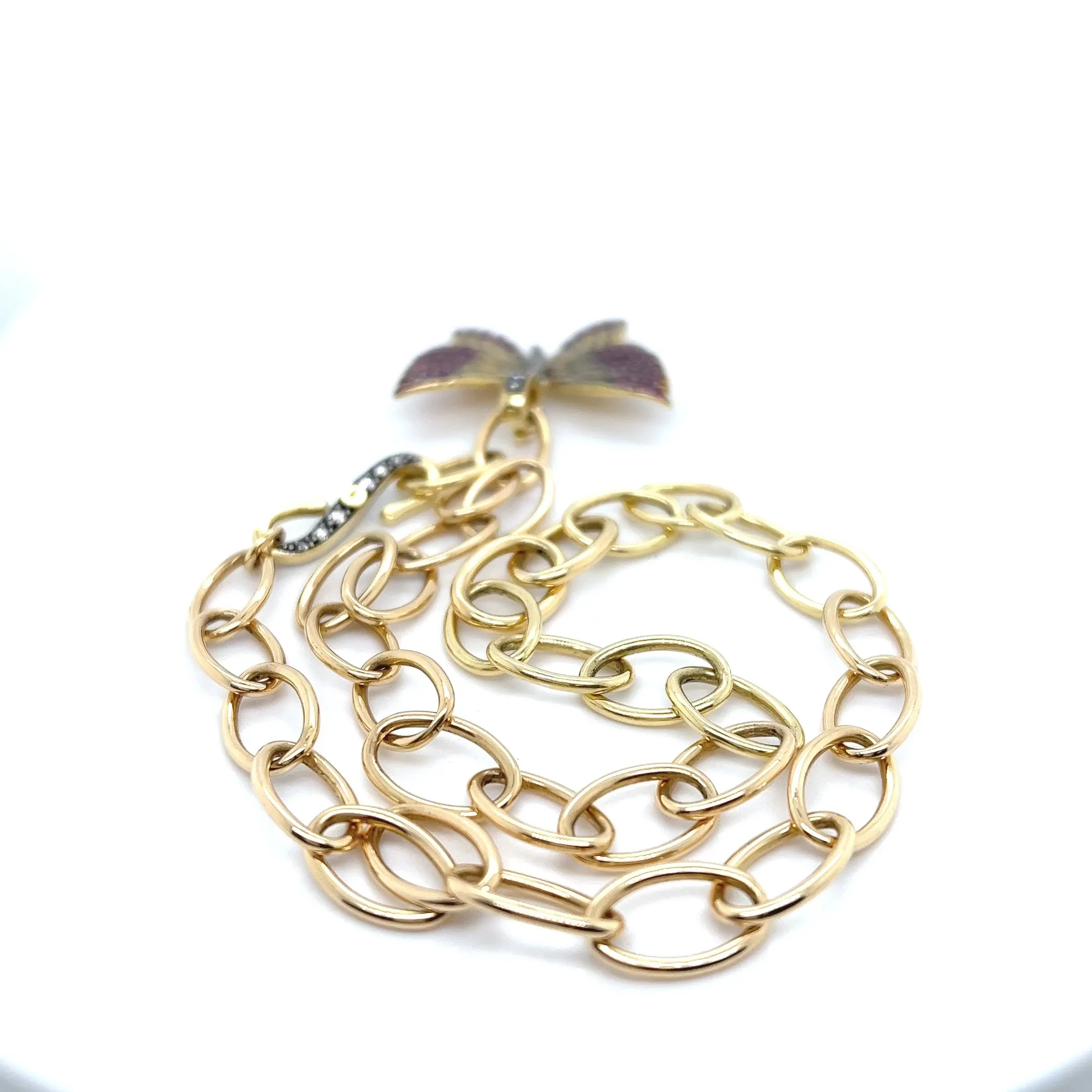 18kt Green Gold Butterfly Charm 2