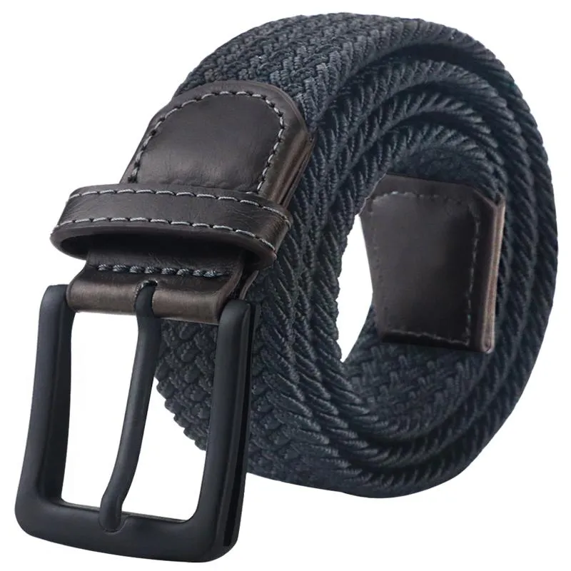 2 Pack Set of Men's Belts with Leather Tips