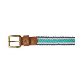 2023 FootJoy Striped Braided Belt - Lava / White / Aqua