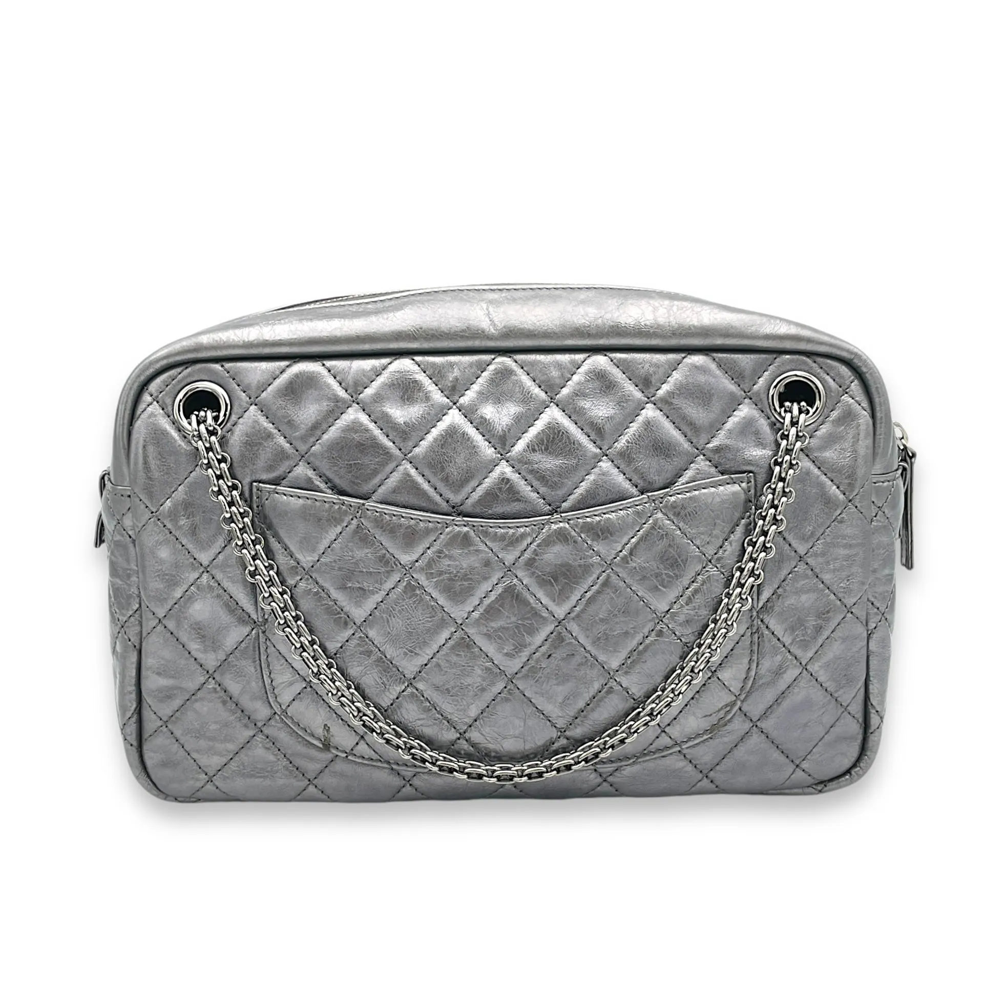 2.55 Crossbody Bag Silver in Calfskin, Silver hardware