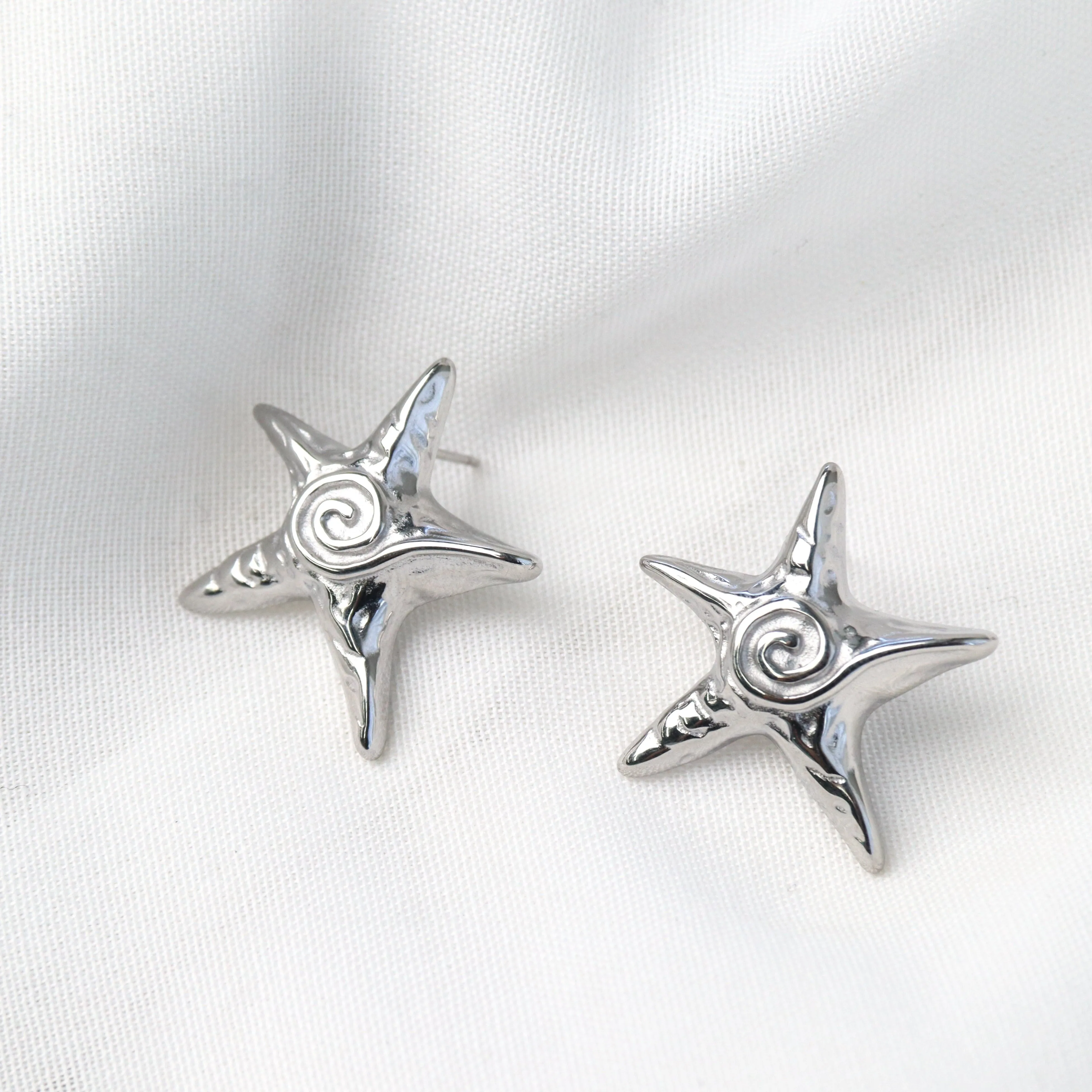 Astra | Statement Gold or Silver Star Statement Earrings