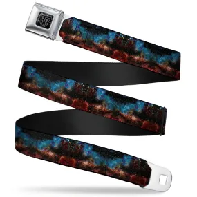 BD Wings Logo CLOSE-UP Full Color Black Silver Seatbelt Belt - Cosmic Space Webbing