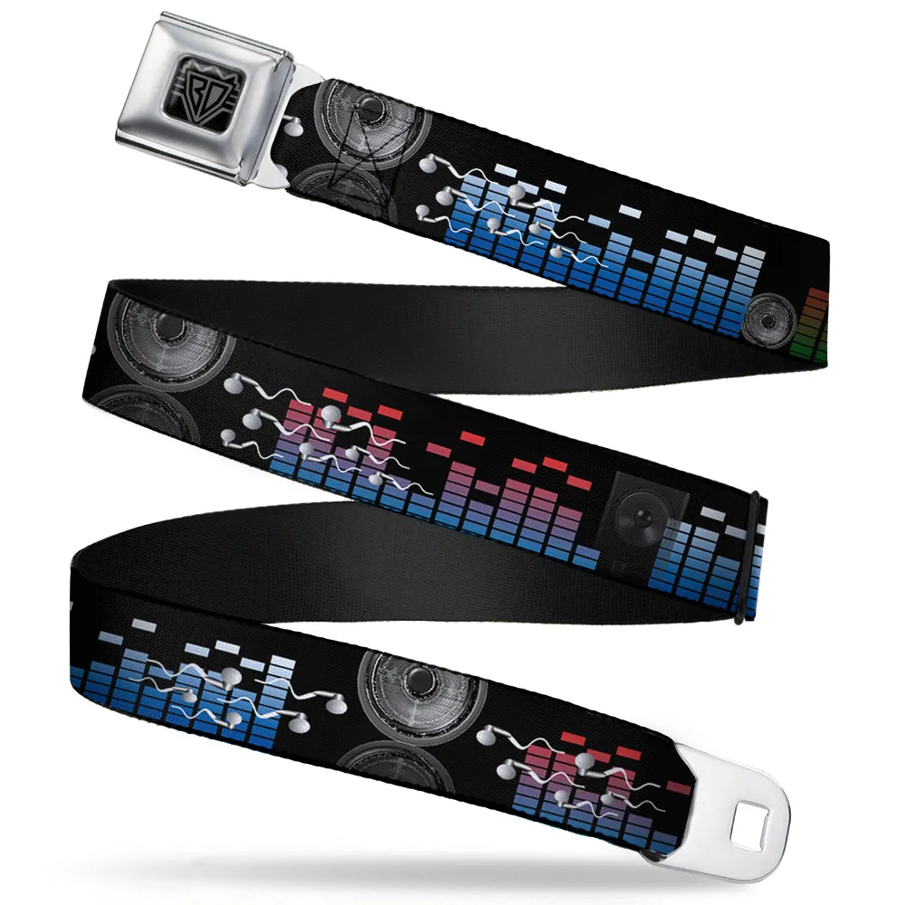 BD Wings Logo CLOSE-UP Full Color Black Silver Seatbelt Belt - Equalizer Webbing