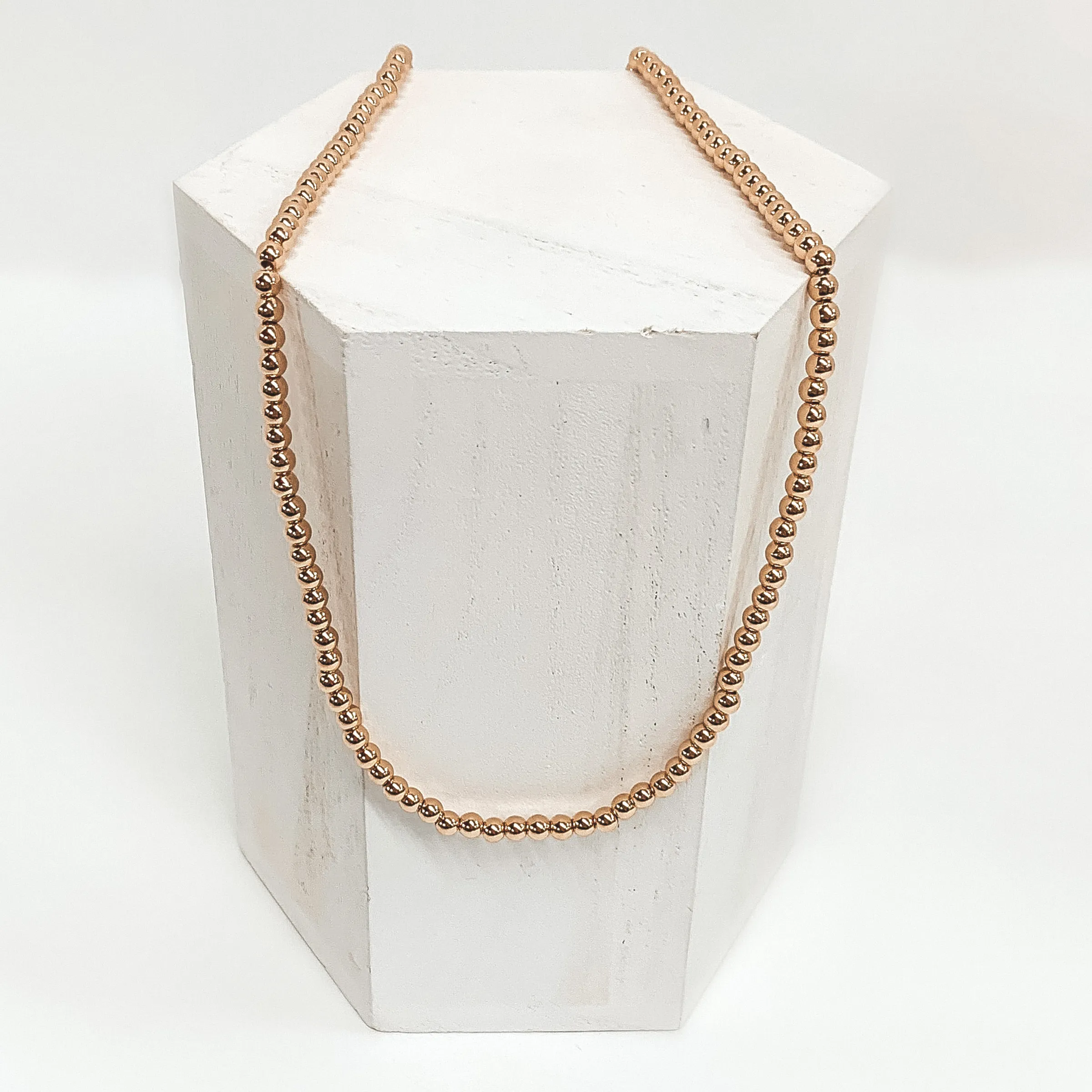 Beaded Bliss 4mm Necklace in Gold