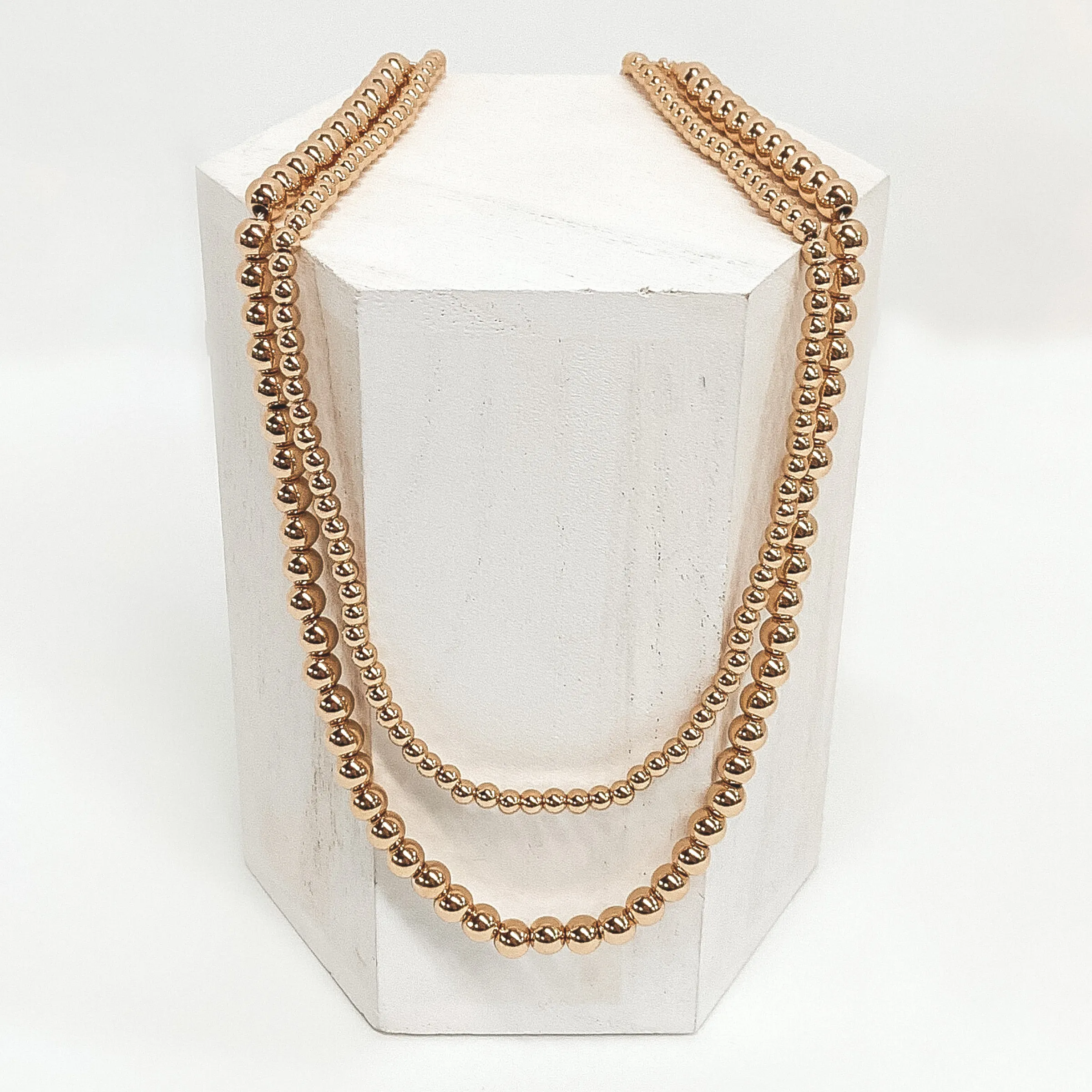 Beaded Bliss 4mm Necklace in Gold