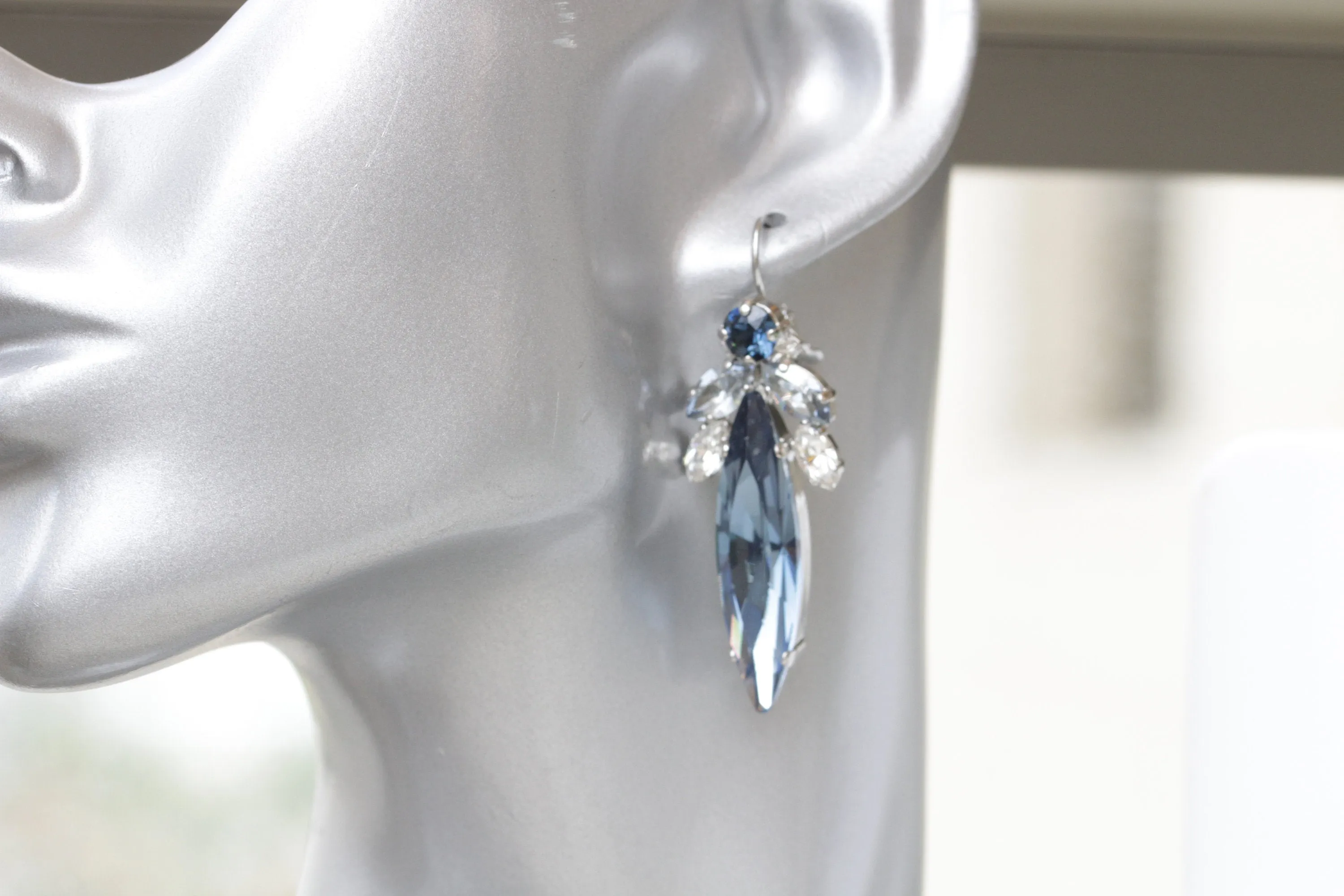 Blue STATEMENT BRIDAL EARRINGS