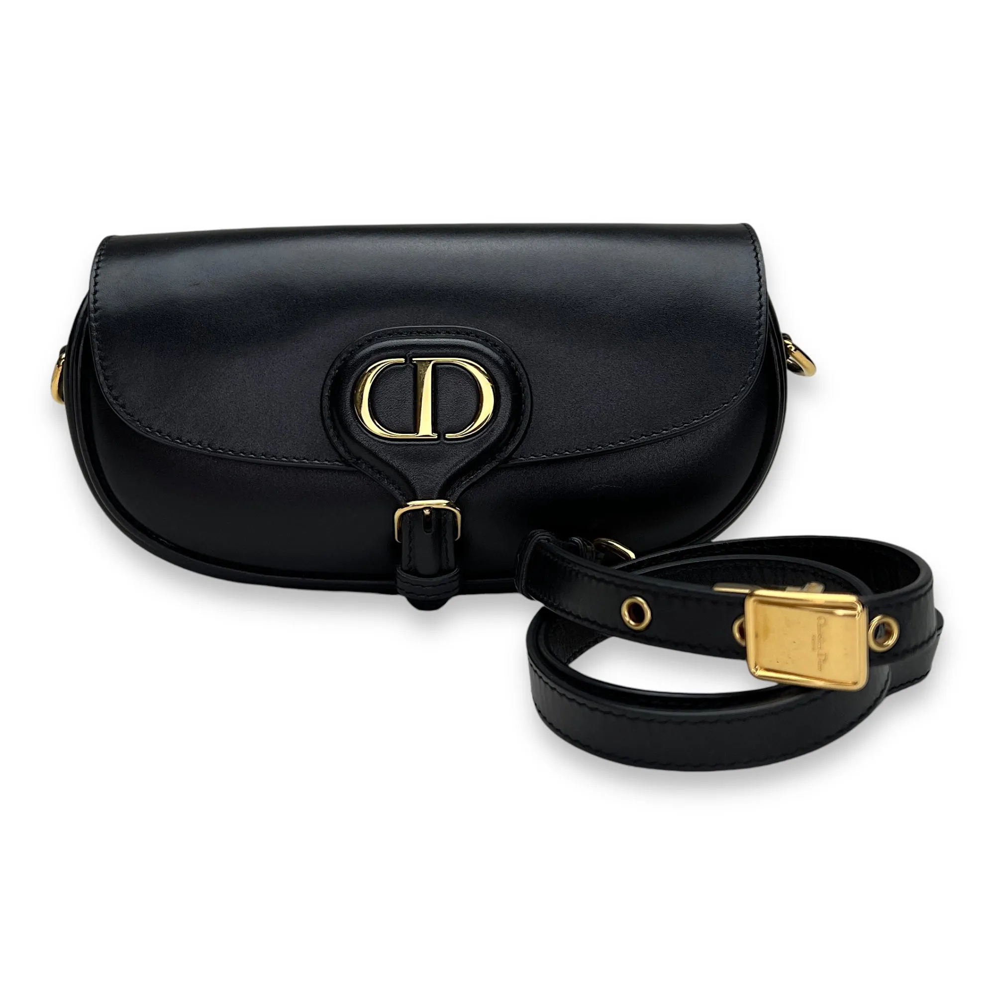 Bobby East West Crossbody bag in Calfskin, Gold Hardware