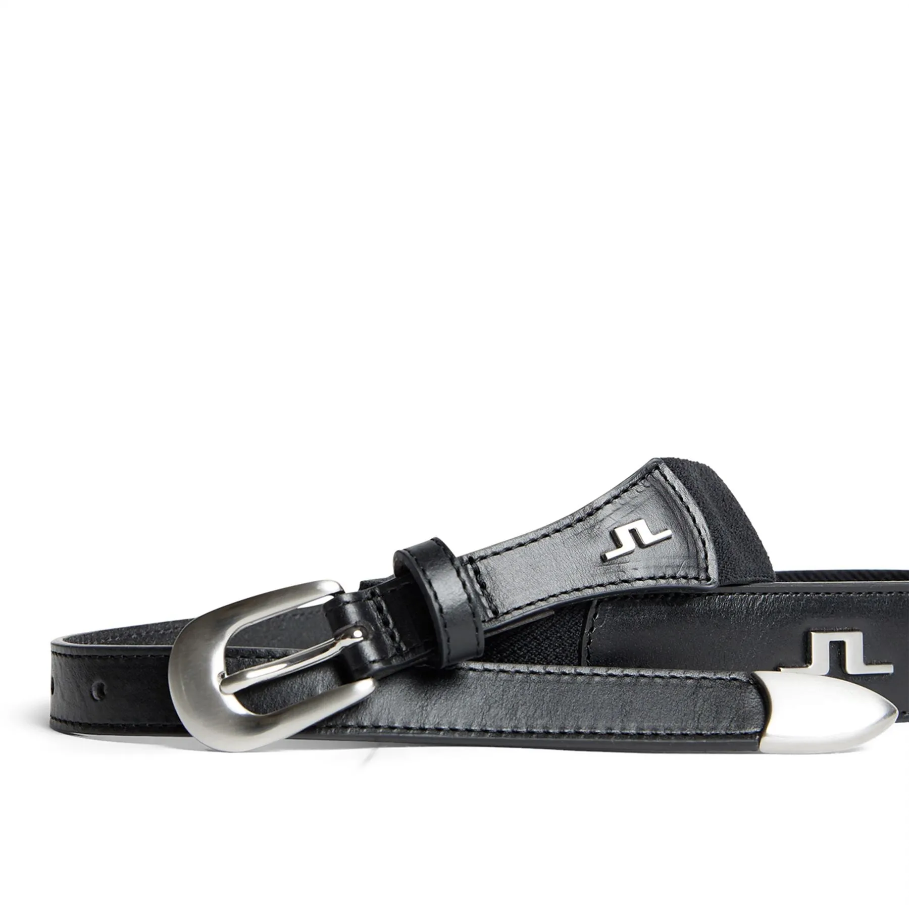 Boone Braided Elastic Leather Belt Black - AW24