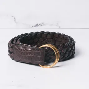 Braided Alligator O-Ring Belt by Simonnot Godard — Chocolate