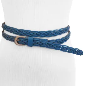 Braided Turquoise Double Wrap Women's Belt