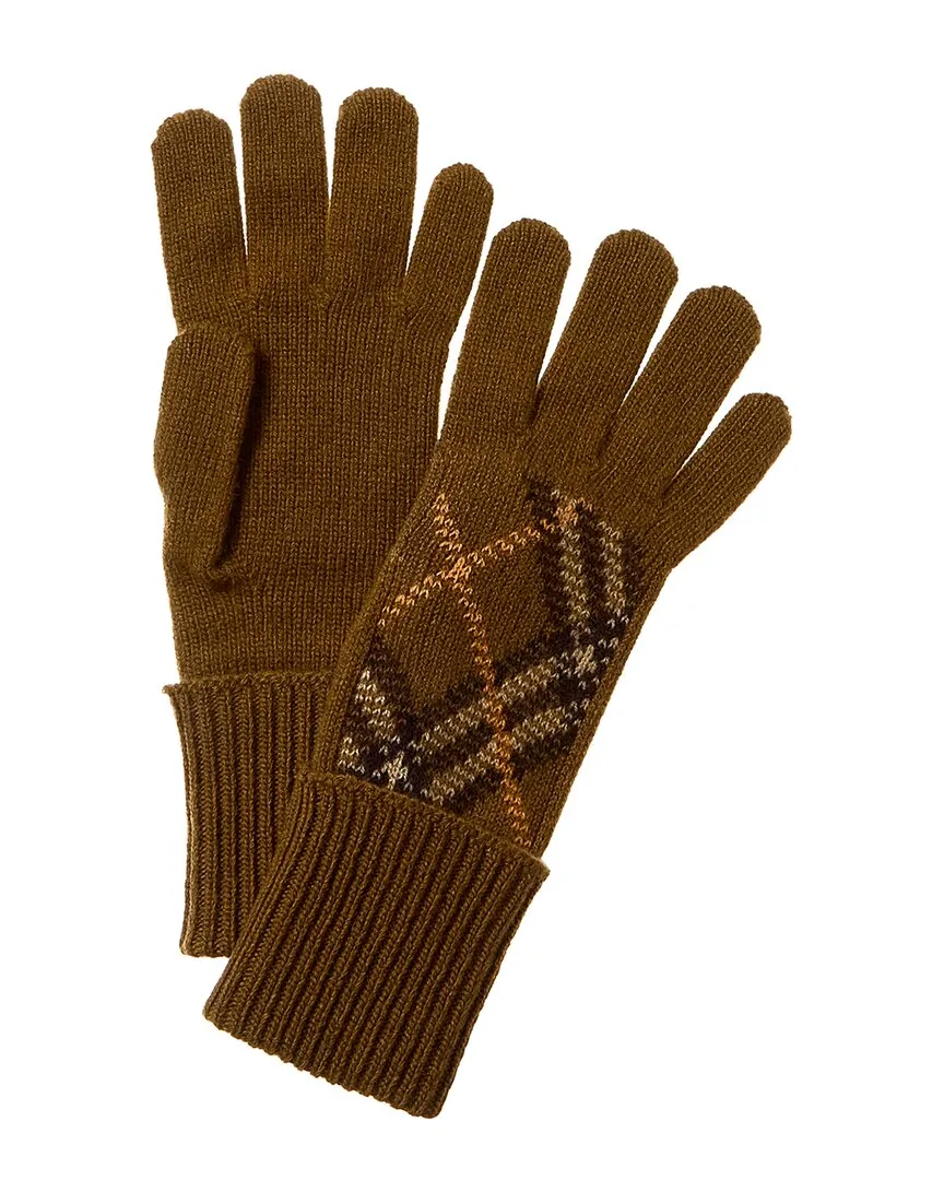 Burberry Check Cashmere-Blend Gloves