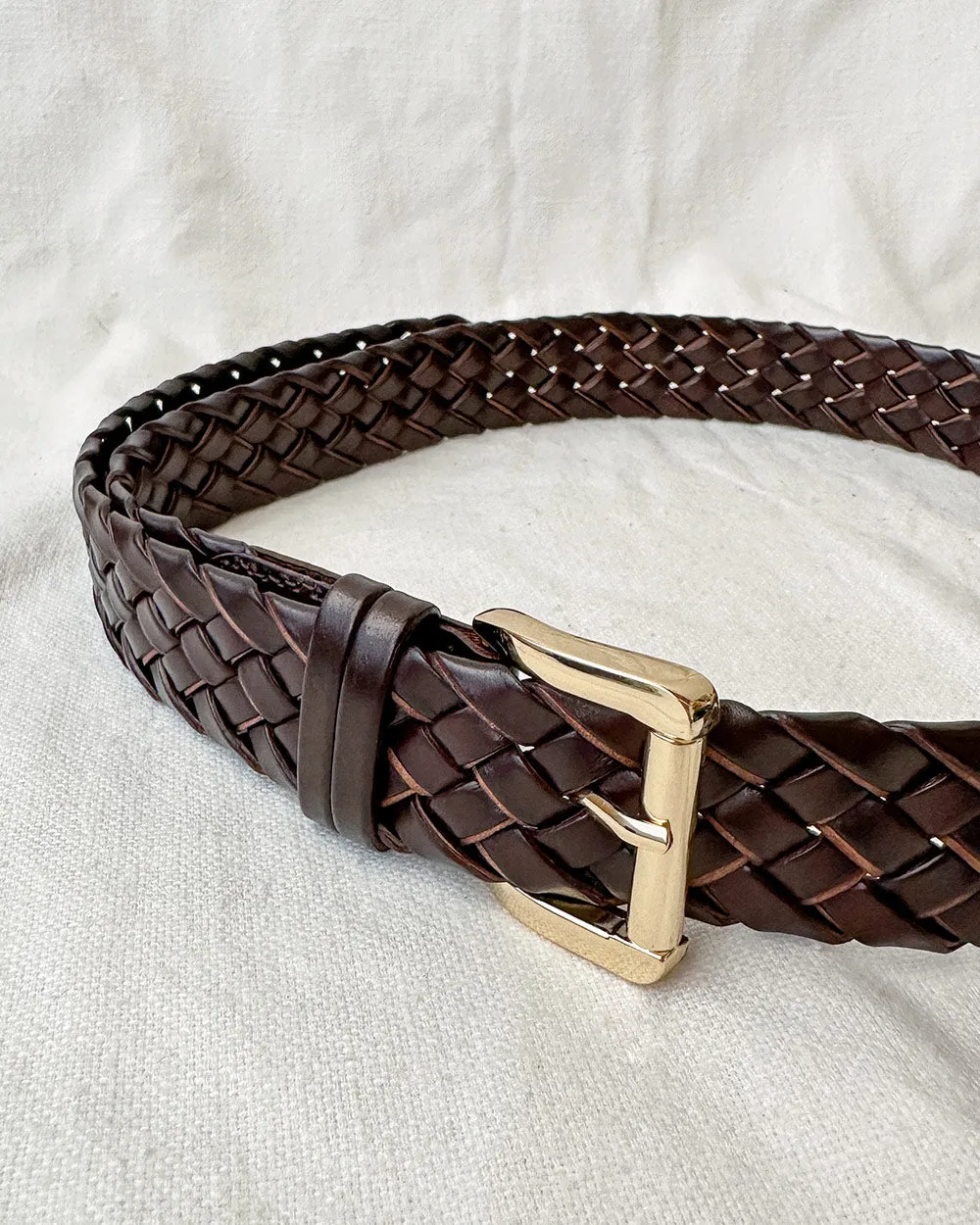 Callie Braided Belt - Brown