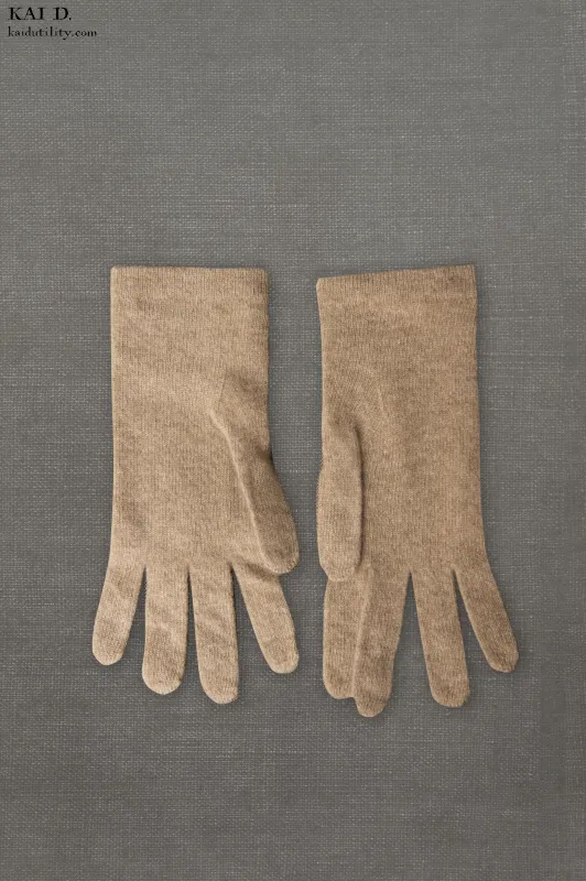 Cashmere Gloves - Womens - Wheat Heather