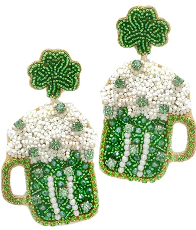 Clover & Beer Mug Earrings