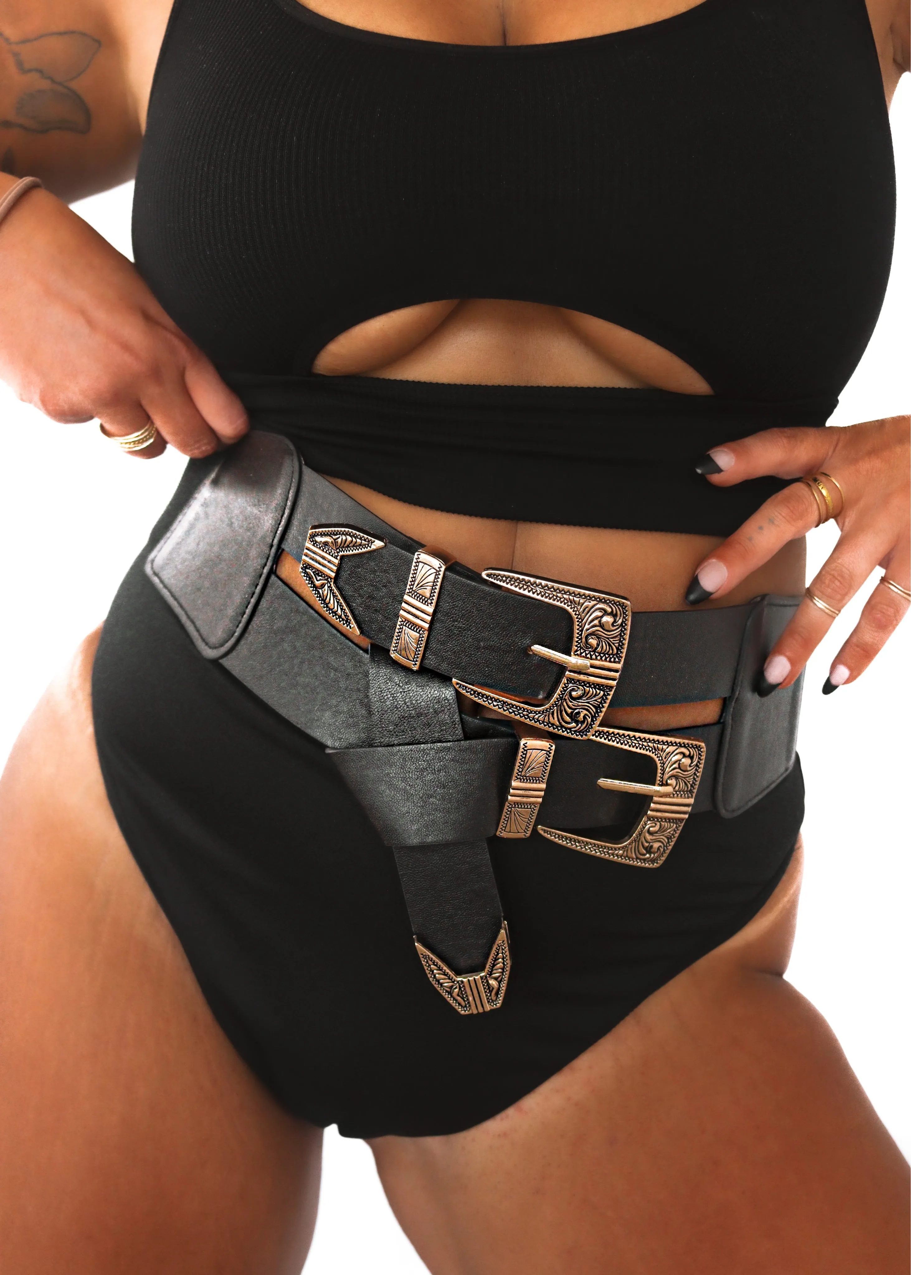 DOUBLE BUCKLE BAND BELT