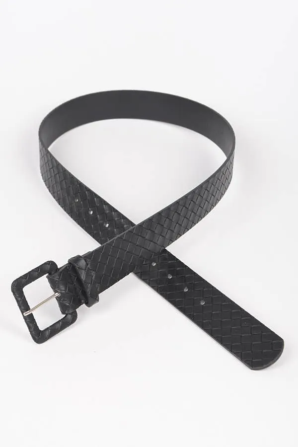 Faux Leather Braided Embossed Belt