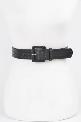 Faux Leather Braided Embossed Belt