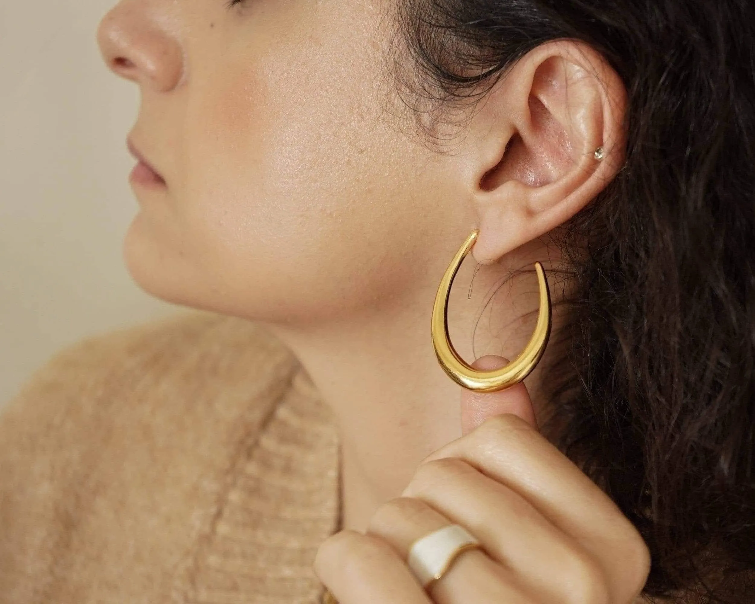 Gold Bold Hoop Earrings