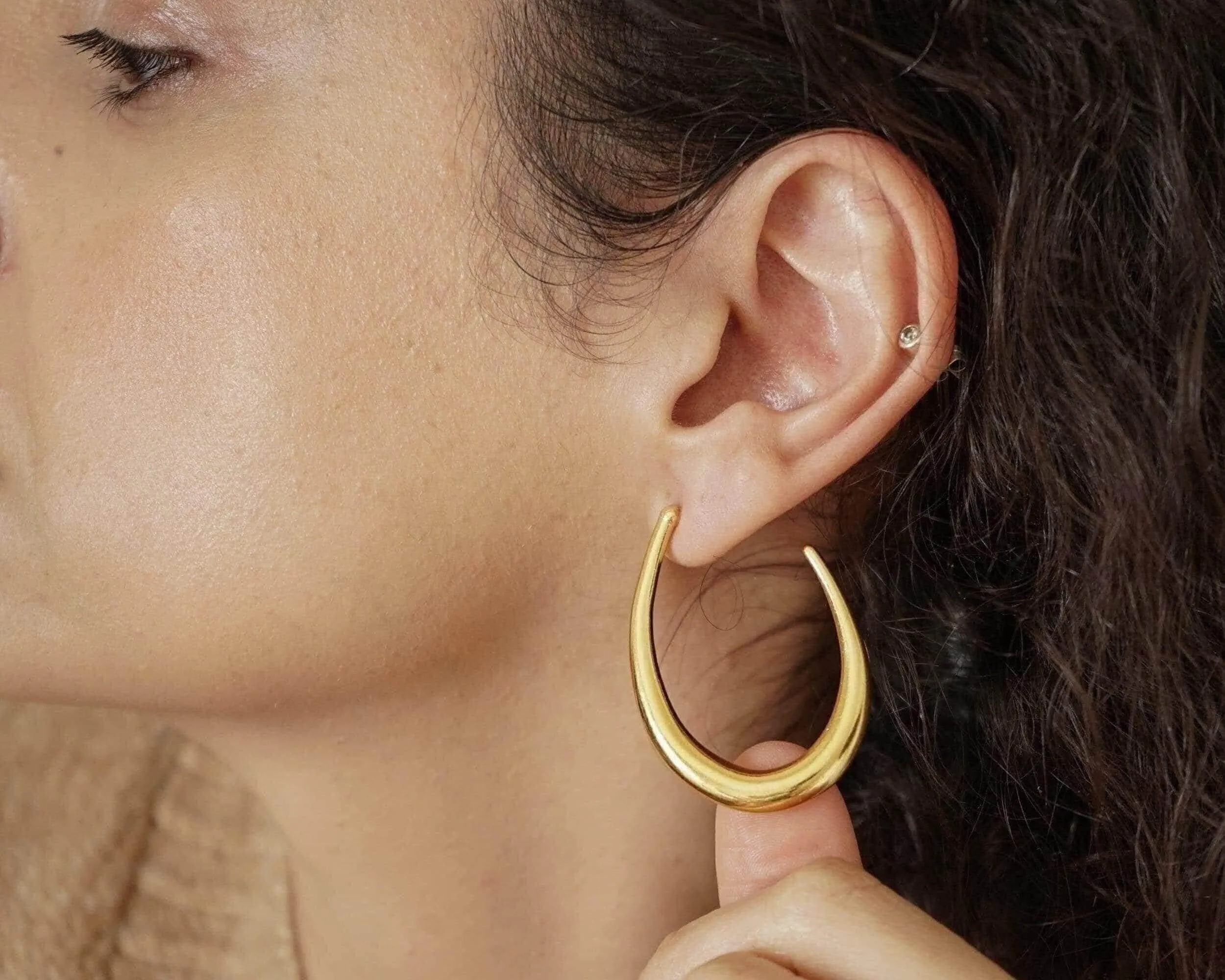 Gold Bold Hoop Earrings