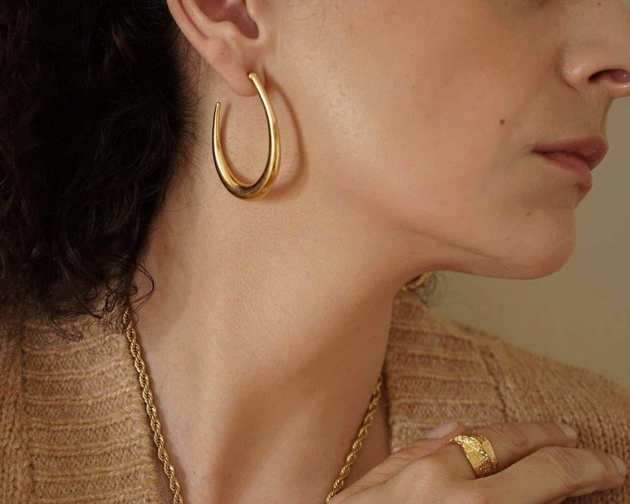 Gold Bold Hoop Earrings