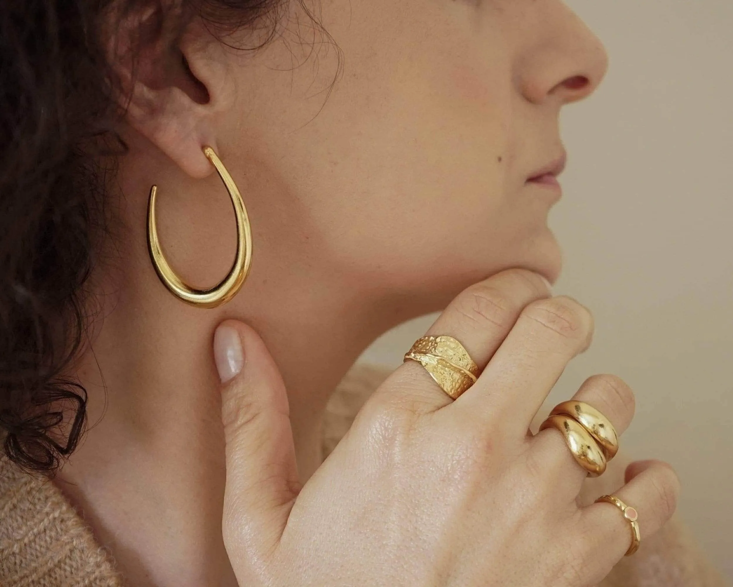 Gold Bold Hoop Earrings