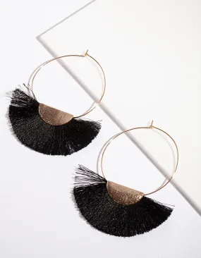 Gold Fan Hoop Earrings