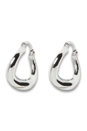 Helga Bold Shape Silver Tone Hoop Earrings