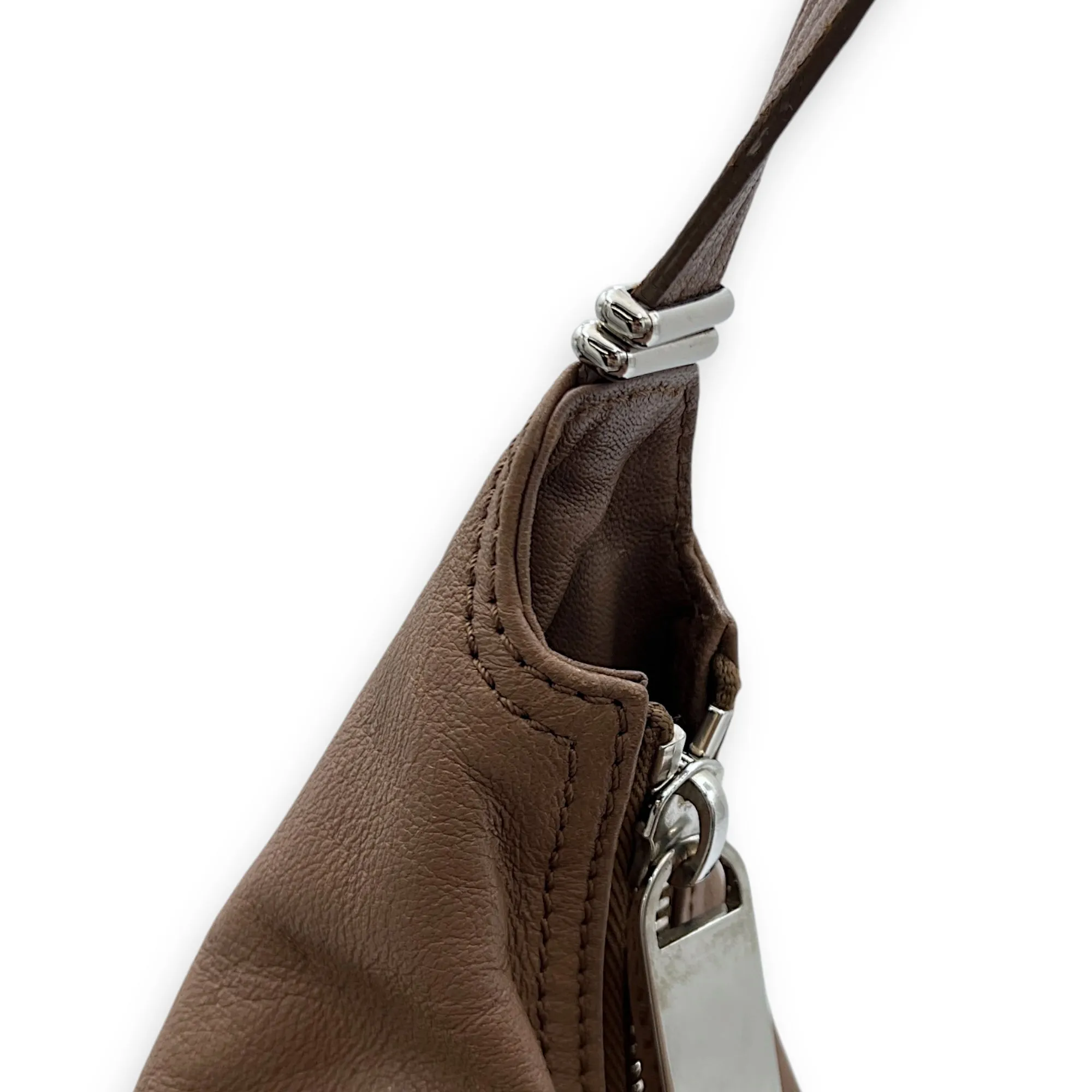 Hobo Shoulder Bag in Calfskin   Silver hardware