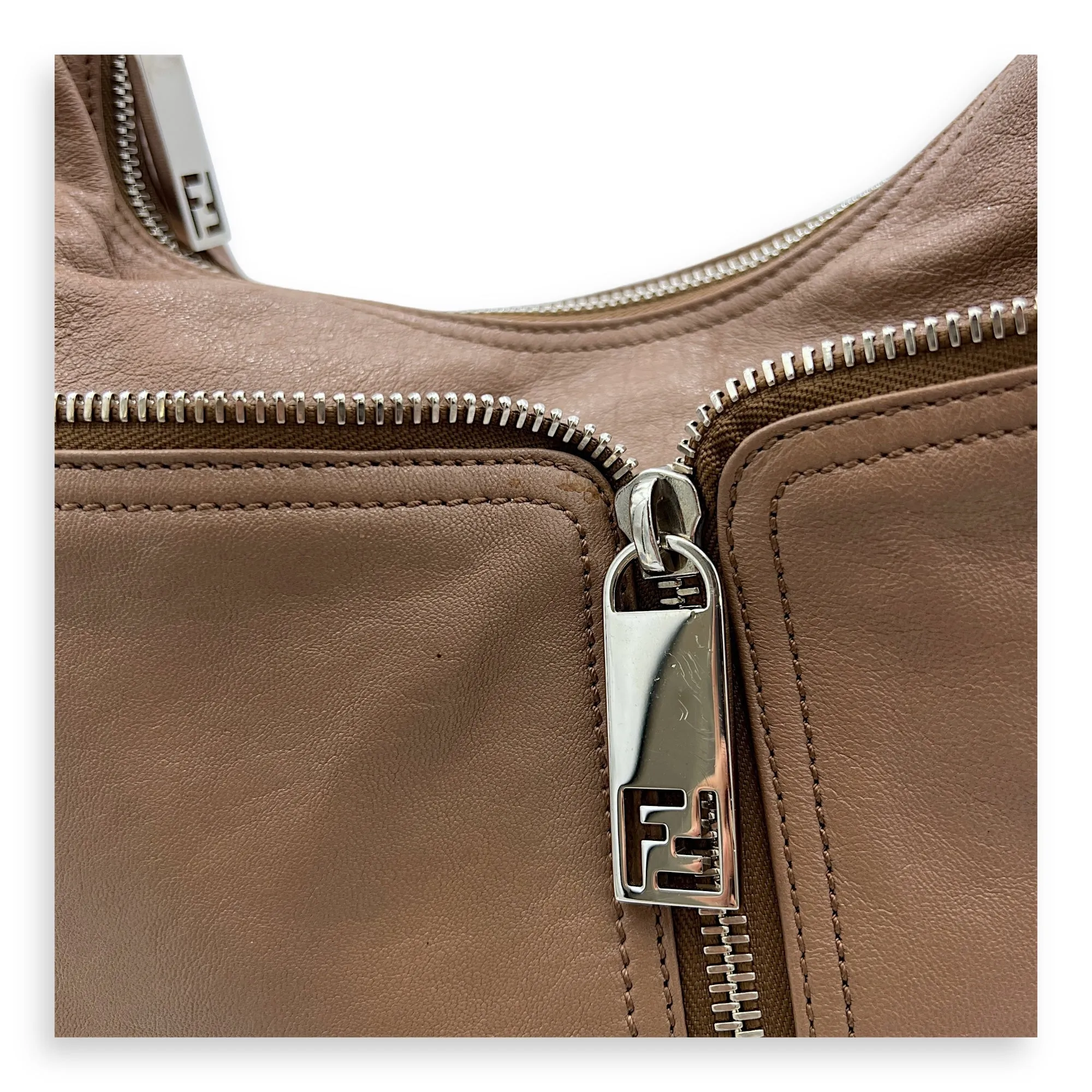 Hobo Shoulder Bag in Calfskin   Silver hardware