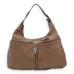 Hobo Shoulder Bag in Calfskin   Silver hardware