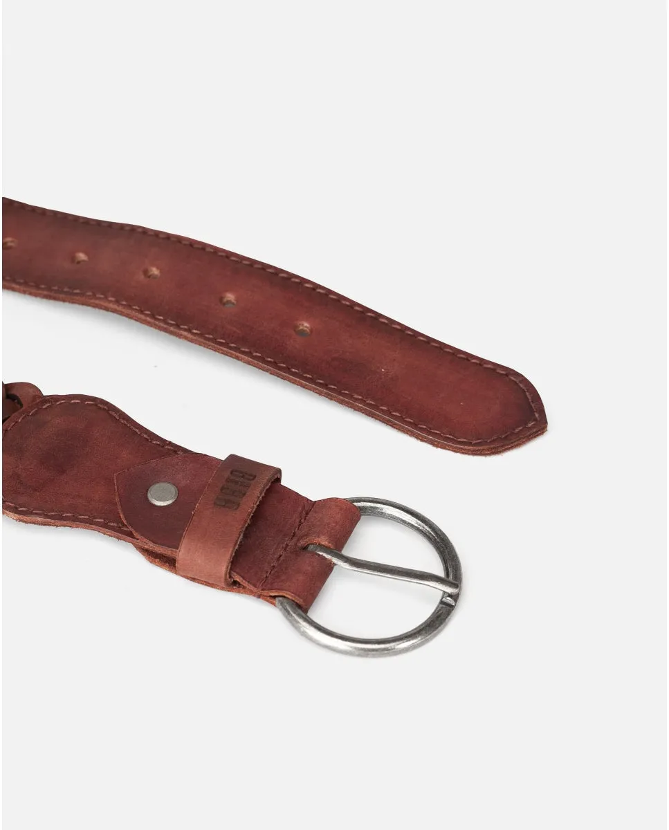 Kelsey Brown Leather Belt in Dark Brown by BIBA