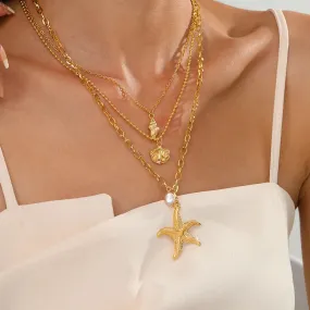 Layered Starfish Necklaces