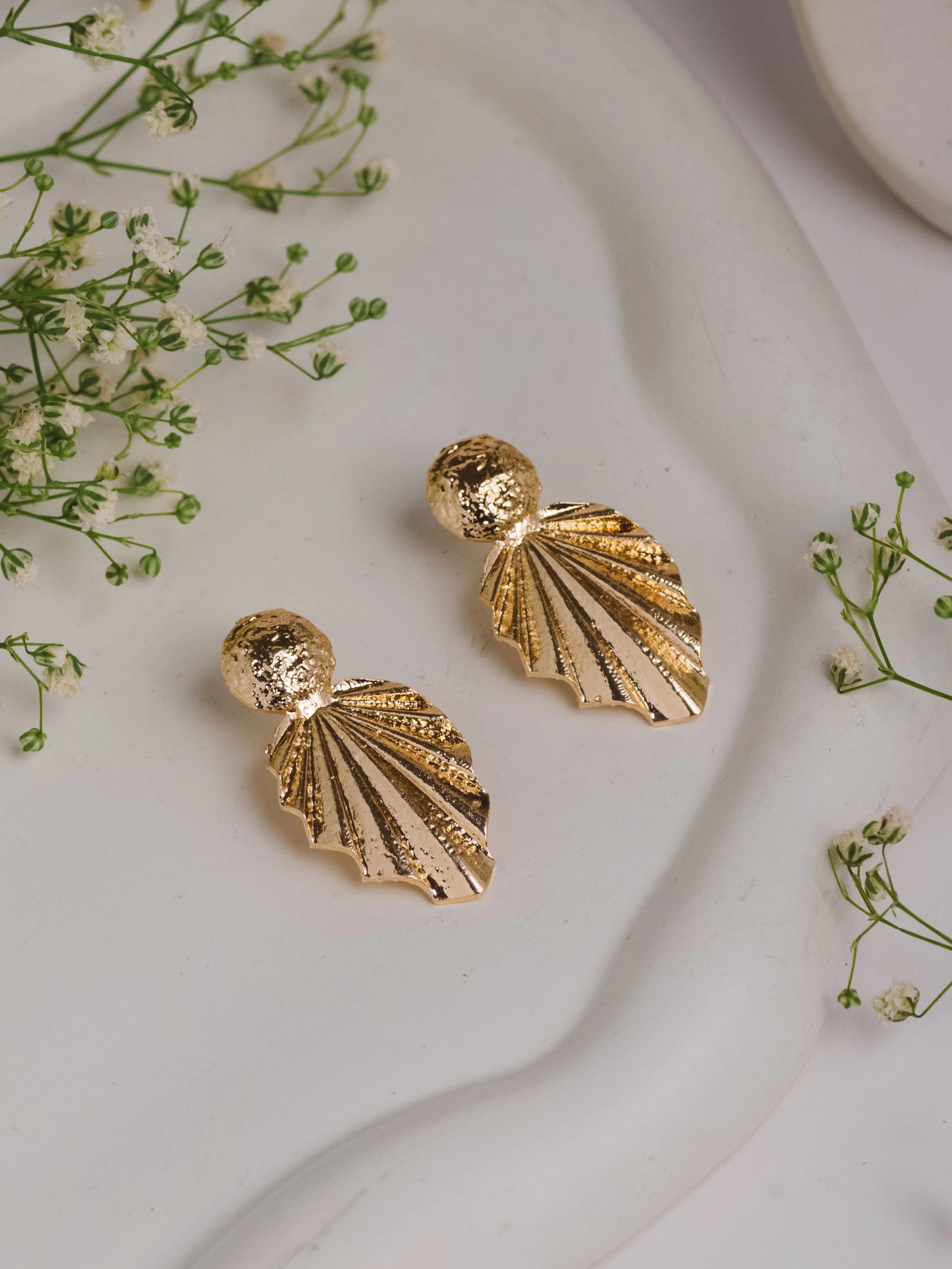 Leaf Foil Statement Earring