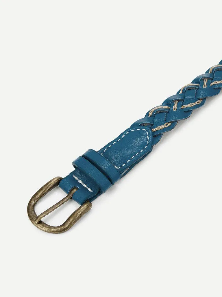 Metal Buckle Braided Belt