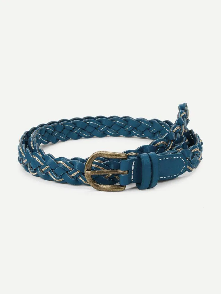 Metal Buckle Braided Belt