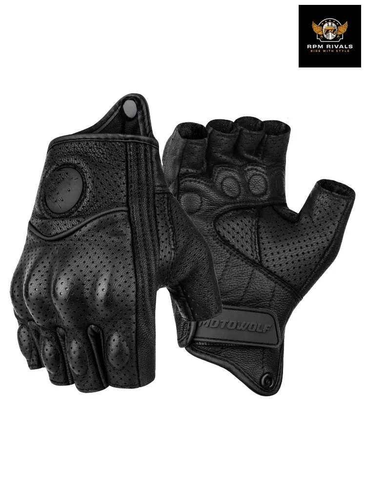 Motorcycle Leather Gloves Motorcycle Brigade Motorcycle Riding Half Finger For Men And Women