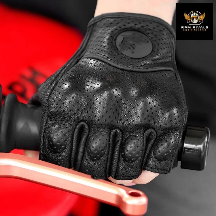 Motorcycle Leather Gloves Motorcycle Brigade Motorcycle Riding Half Finger For Men And Women