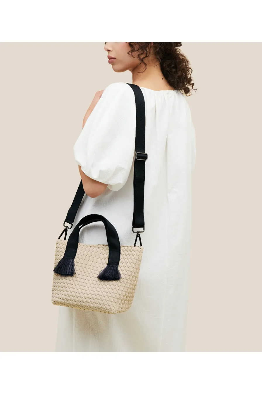 NAGHEDI Tulum Tote Small Woven Bag SN0194 | Moon (Solid)