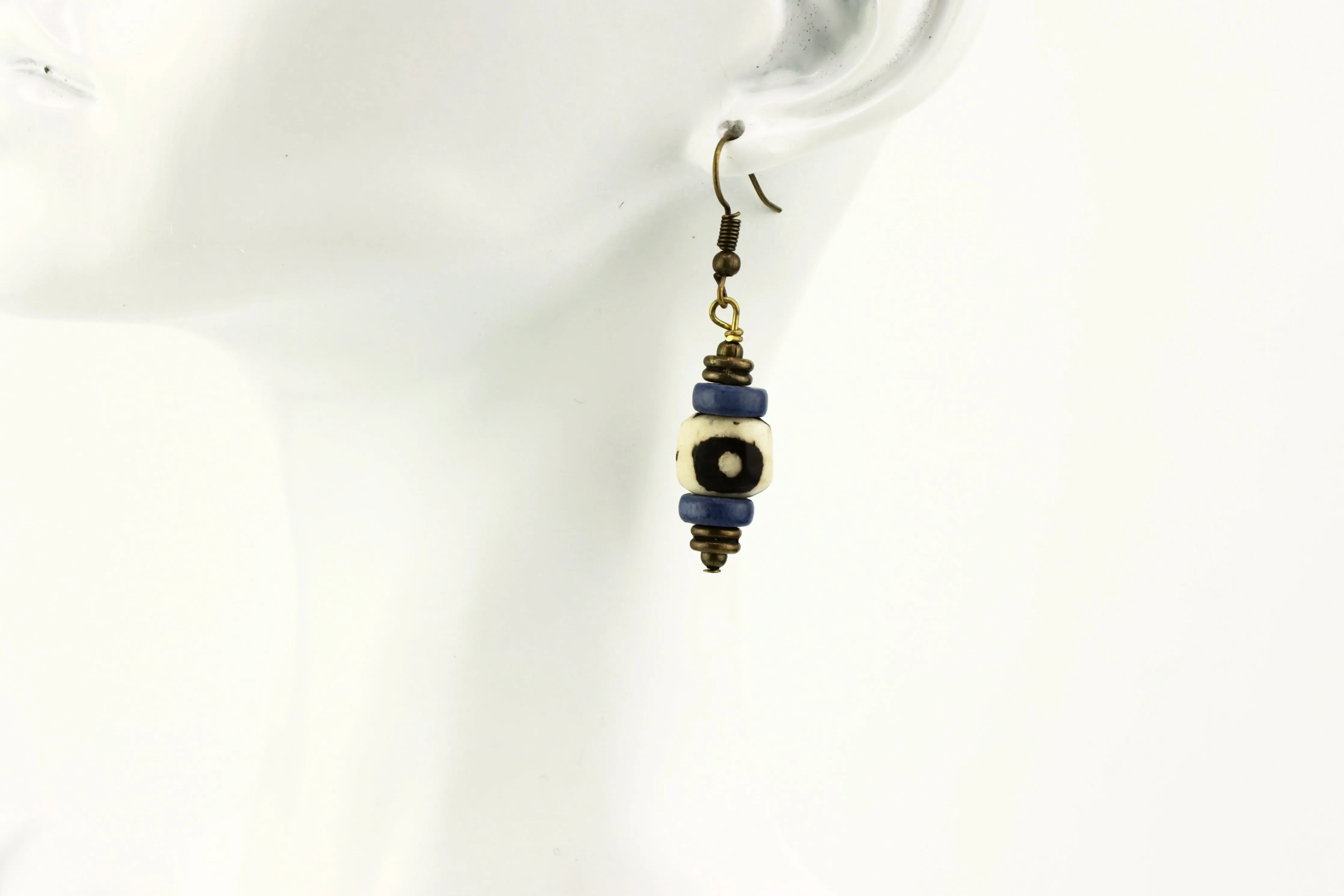 Neutral and Blue Earrings