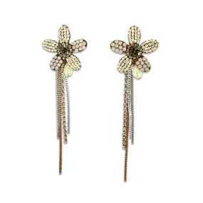 Noellery Flower Pearl Statement Earrings