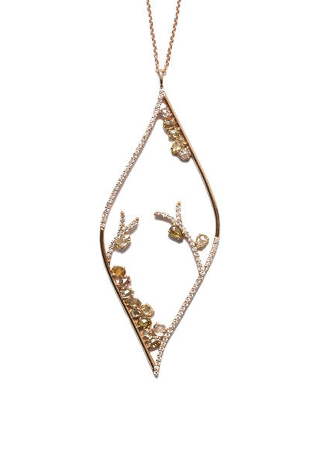 Oster Collection Open Cluster Champagne Diamond Pendant Necklace