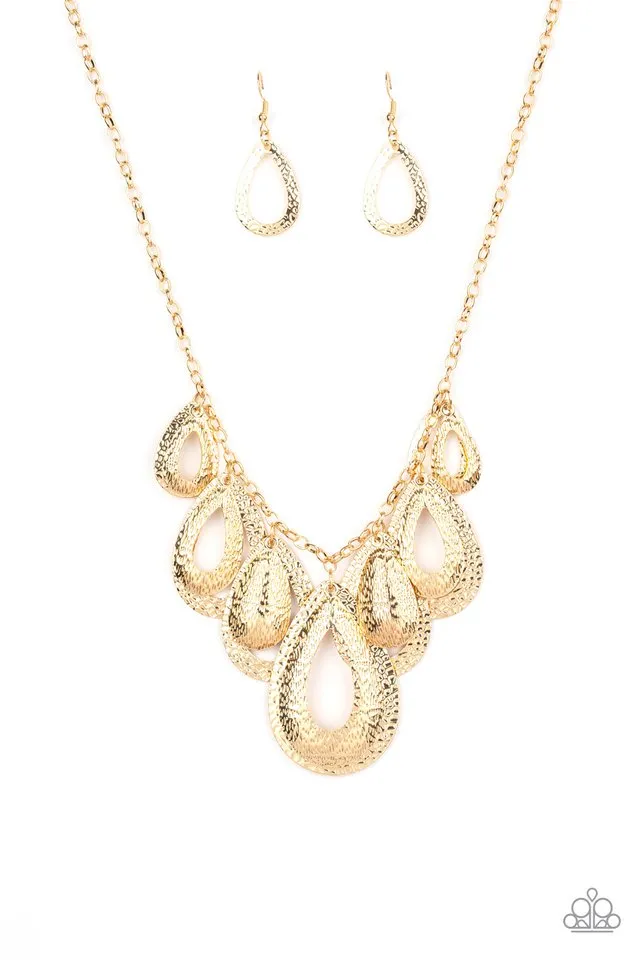 Paparazzi Necklace ~ Teardrop Tempest - Gold