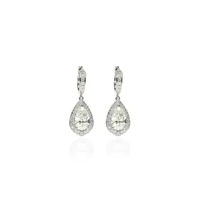 Pear Shaped Diamond Drop Earrings