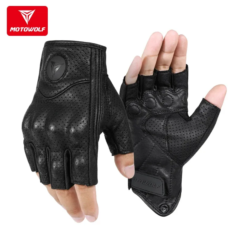 Real Leather Motorcycle Gloves Waterproof Windproof Winter Warm Summer Breathable Touch Operate Guantes Moto Fist Palm Protect