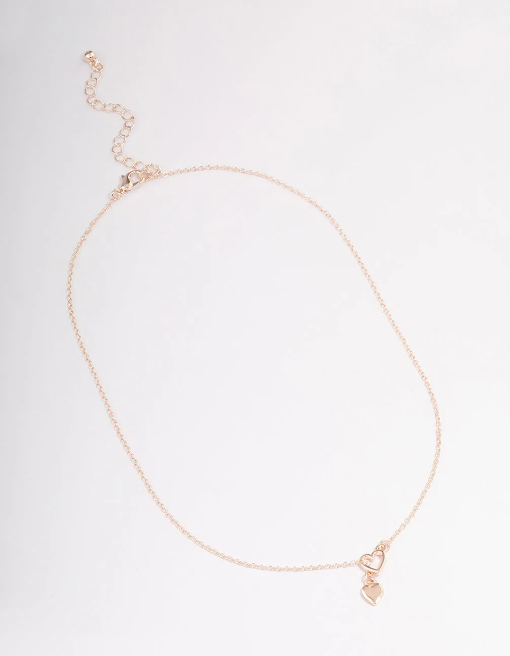 Rose Gold Heart Threader Necklace