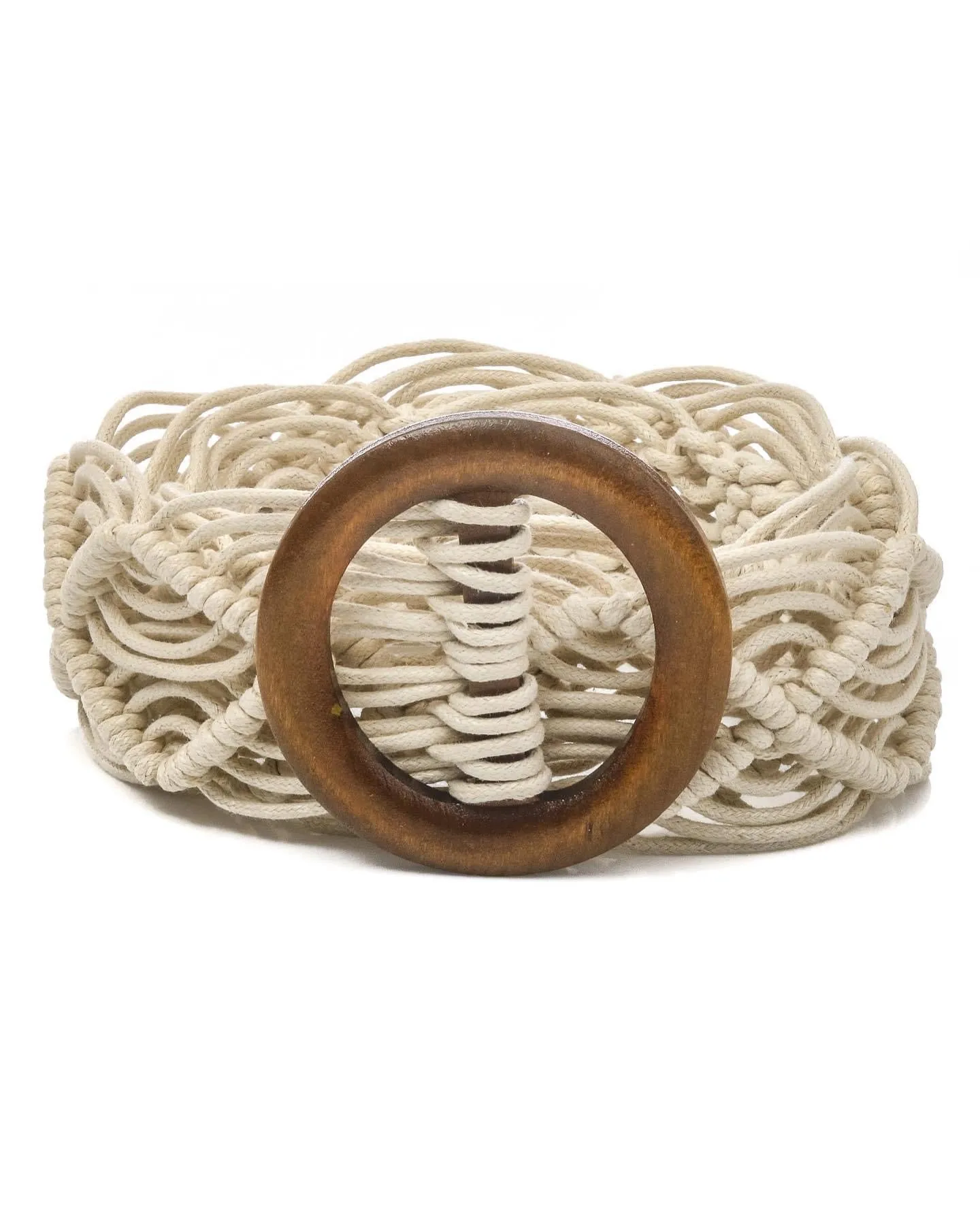 Round Buckle Braided Pattern Fashion Belt