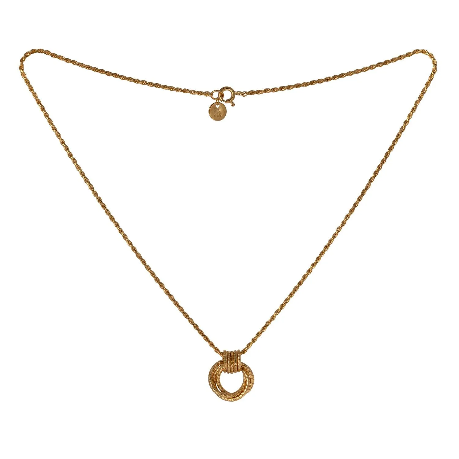 Serpentine Triple Loop Pendant - Gold