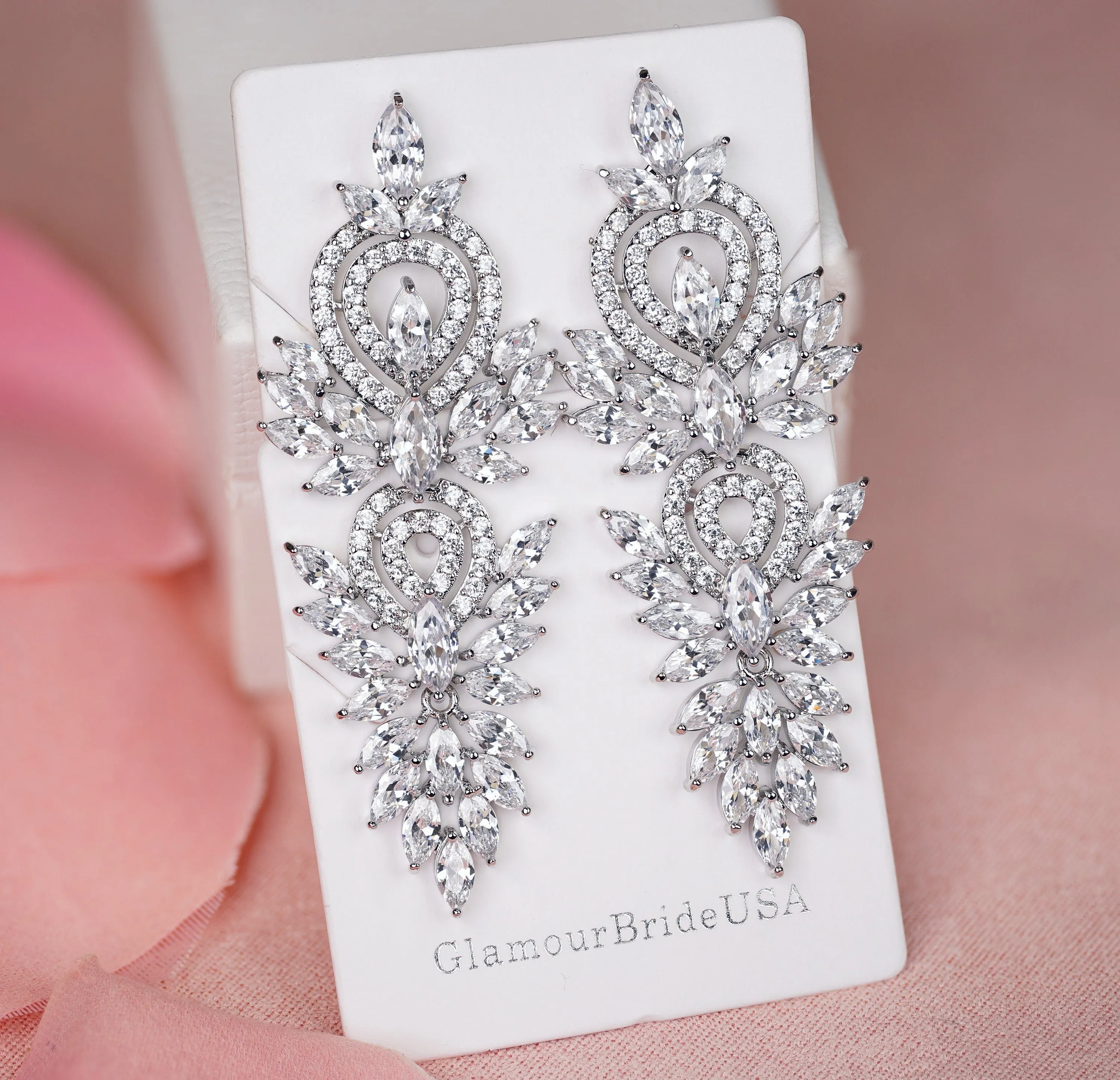 Statement Crystal Earrings - Sara