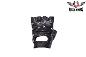 Studded Motorcycle Fingerless Gloves